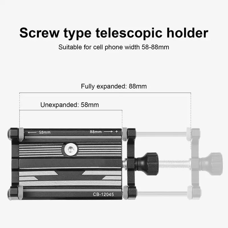 Bicycle Phone Holder Universal Bike Motorcycle Handlebar Clip Stand Mount Cell Phone Holder Bracket For 2.3-3.4 Inch Wide Phone