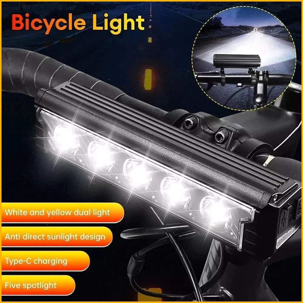Ebike Conversion Kit Waterproof Led Light Rechargeable Bike Light High-Power Led Lighting Bar For Night Cycling Road