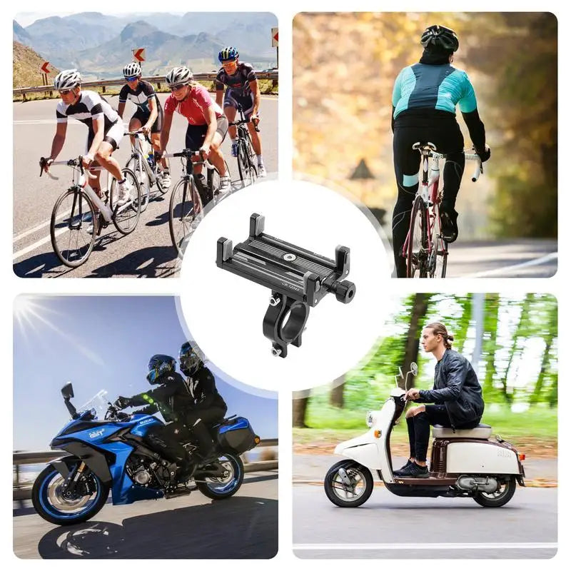 Bicycle Phone Holder Universal Bike Motorcycle Handlebar Clip Stand Mount Cell Phone Holder Bracket For 2.3-3.4 Inch Wide Phone